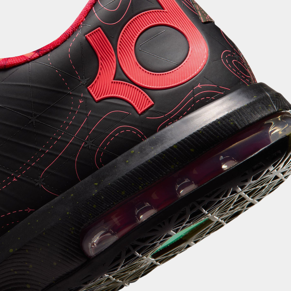 KD 6 Meteorology Black and Medium Olive Mens Basketball Shoes (Black/Atomic Red/Medium Olive/Noble Red) - sneakers - view 6